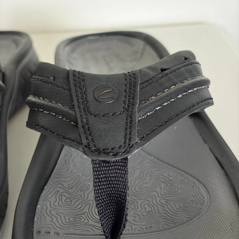 Clarks Wesley Post Men’s Black Athletic Flip Flop Sandals 12M